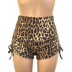 Cheetah Animal Print Hot Yoga Short Swim- High Waist Short- Made in USA NEW